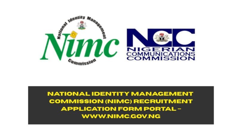 National Identity Management Commission (NIMC) Recruitment 2025/2026 | Application Form Portal – www.nimc.gov.ng